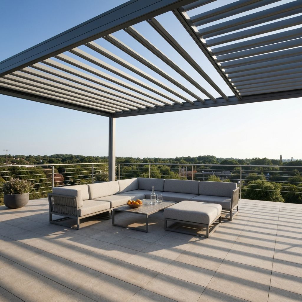 Pérgola bioclimática con lamas orientables